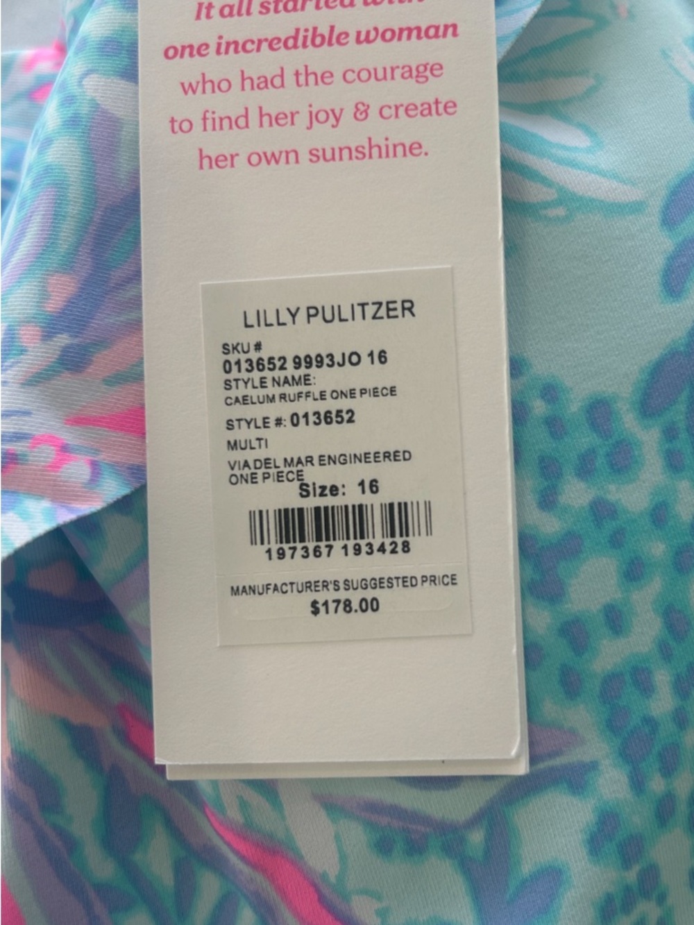 ✈️Jet Set✈️ NWT Lilly Pulitzer One Piece Swimsuit Size 16 - Picture 4 of 4
